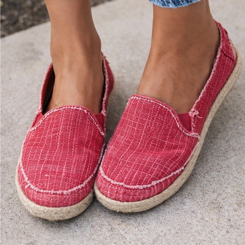 Hush Puppies Red Flats with Nautical Stitching
